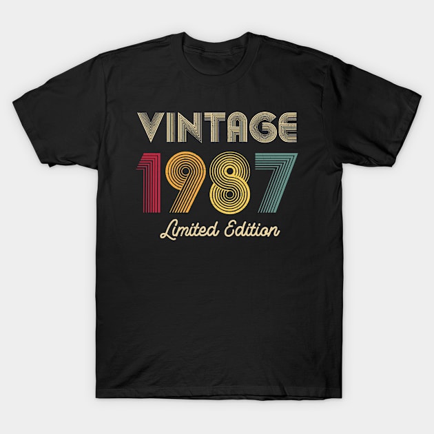 Vintage 1987 Limited Edition 35th Birthday 35 Years Old Gifts T-Shirt by MartaHoward
